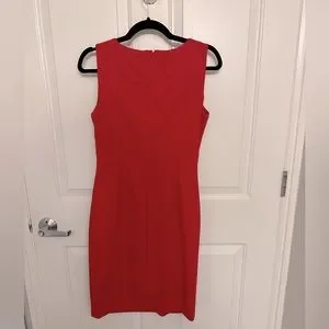 Sheath Dresses Calvin Klein Red Dress Gold Zipper Calvin Klein Dress, Gold  Zipper On Back, Color: